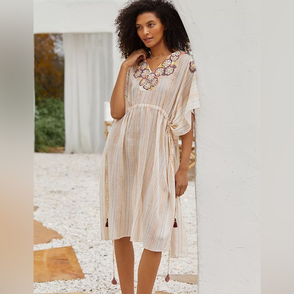 Anthropologie Duet Embroidered Kaftan New w Tag S/M